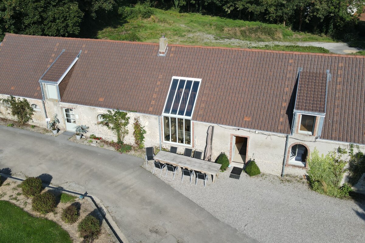 Vue aérienne de la ferme